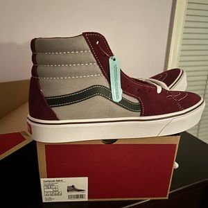 Male Vans maroon and silver high tops